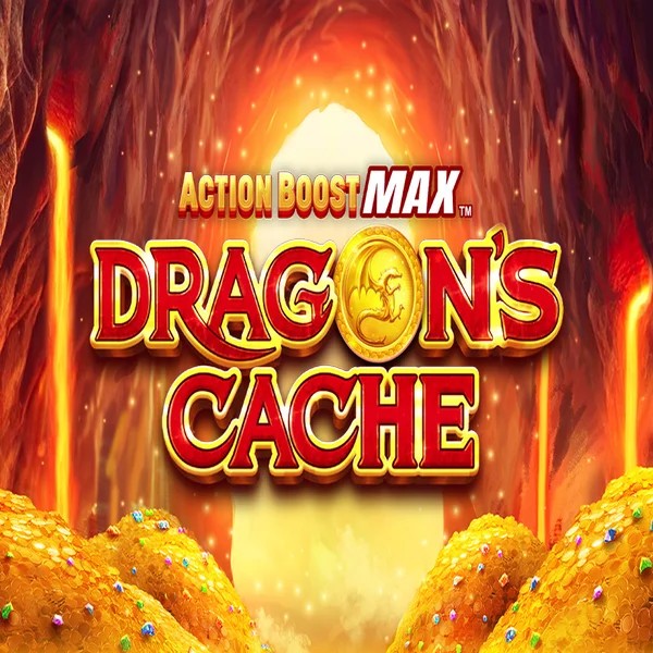 Action Boost Max Dragon's Cache logo by SpinPlay Games at Vincispin Casino