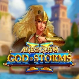 Age Of The Gods: God Of Storms 2 slot logo by Playtech at Vincispin Casino